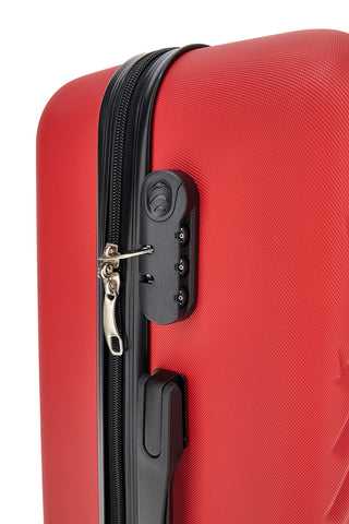 Prima Riga PR162/M Mittelgroßer roter Hartschalen-Trolley mit Schwenkrädern