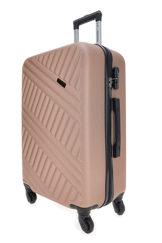 Prima Riga PR162/P Roségoldener Hartschalen-Trolleykoffer