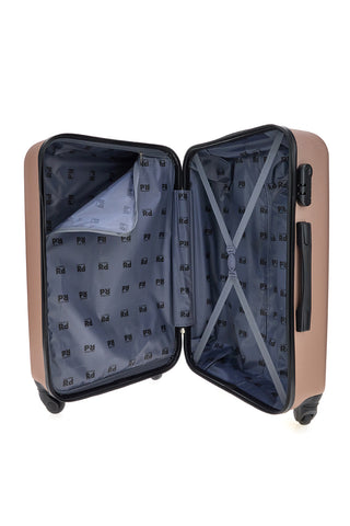 Prima Riga PR162/P Roségoldener Hartschalen-Trolleykoffer