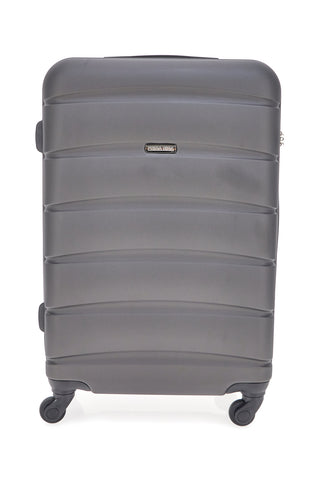 Großer grauer Hartschalenkoffer mit Rollen und Schloss Prima riga PR165/G