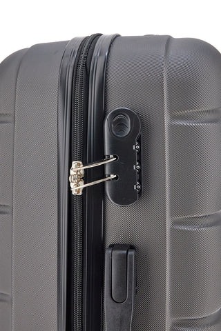 Großer grauer Hartschalenkoffer mit Rollen und Schloss Prima riga PR165/G
