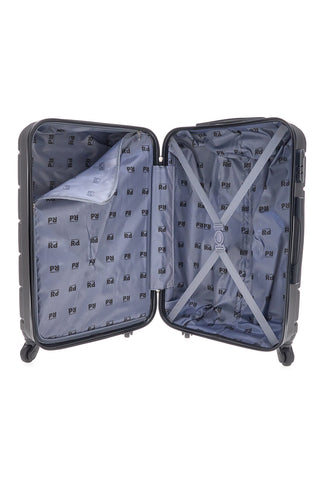 Großer grauer Hartschalenkoffer mit Rollen und Schloss Prima riga PR165/G