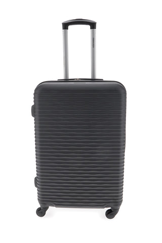 Valigia rigida nera media con ruote girevoli Prima riga PR166/M