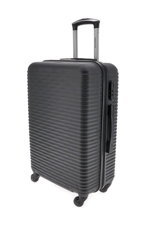 Valigia rigida nera media con ruote girevoli Prima riga PR166/M