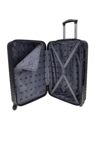 Valigia rigida nera media con ruote girevoli Prima riga PR166/M