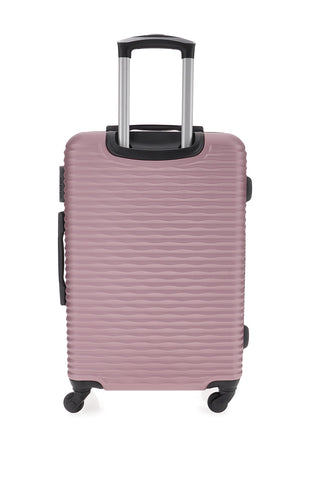 Valigia rigida rosa media con ruote girevoli Prima riga PR166/M