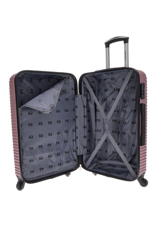 Valigia rigida rosa media con ruote girevoli Prima riga PR166/M