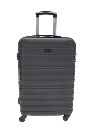 Valigia rigida nera media con ruote girevoli Prima riga PR167/M