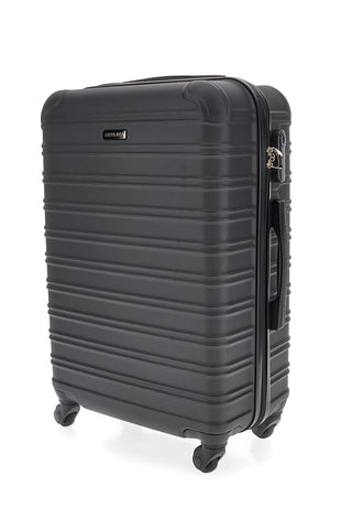 Valigia rigida nera media con ruote girevoli Prima riga PR167/M