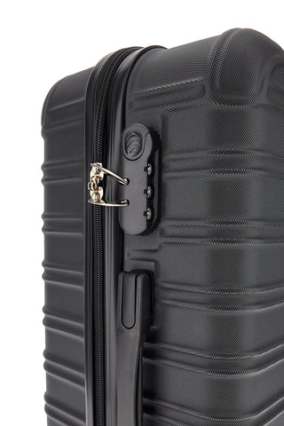 Valigia rigida nera media con ruote girevoli Prima riga PR167/M