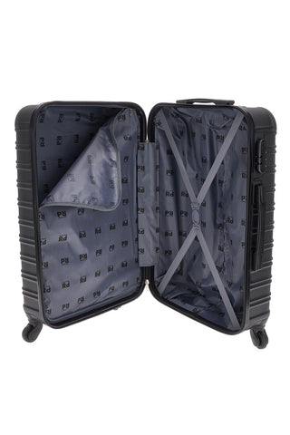 Valigia rigida nera media con ruote girevoli Prima riga PR167/M