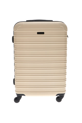 Weißer Hartschalenkoffer mittlerer Größe mit drehbaren Rollen Prima riga PR167/M