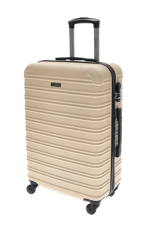 Weißer Hartschalenkoffer mittlerer Größe mit drehbaren Rollen Prima riga PR167/M