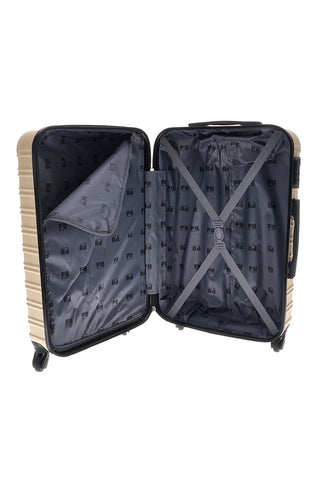 Weißer Hartschalenkoffer mittlerer Größe mit drehbaren Rollen Prima riga PR167/M