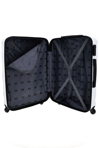 Starrer weißer mittelgroßer Rollkoffer 4 Räder Prima riga PR168/M