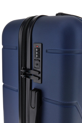 Trolley kleiner blauer Hartschalenkoffer mit TSA-Schloss Indigeno Metropolitano 181/p
