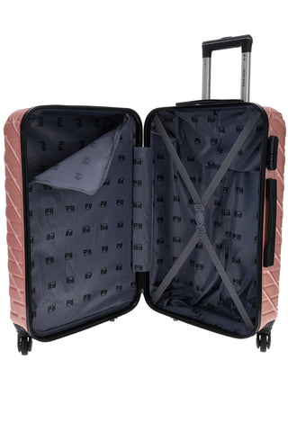 Trolley grande rose gold rigido con 4 ruote Prima riga PR157/G
