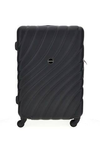 Trolley rigido medio nero con ruote girevoli Prima riga PR185/M