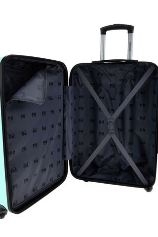 Trolley piccolo verde acqua rigido 4 ruote Prima riga PR187/P