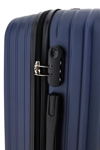 Trolley medio blu navy rigido con lucchetto a combinazione Prima riga PR201/M