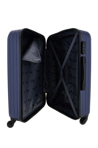 Trolley medio blu navy rigido con lucchetto a combinazione Prima riga PR201/M