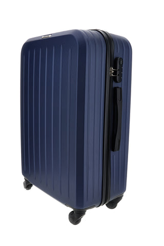Trolley medio blu navy rigido con lucchetto a combinazione Prima riga PR201/M