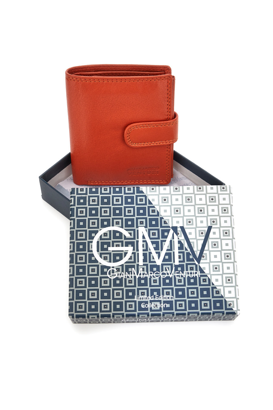 Portafoglio Arancione In Pelle GianMarco Venturi 80-U108 da Uomo
