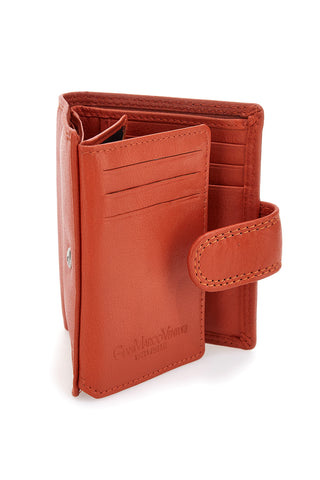 Orangefarbene Herren-Lederbrieftasche GianMarco Venturi 80-U109