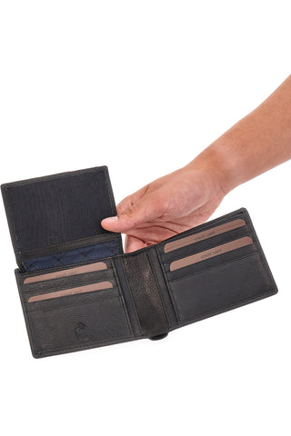 Portafoglio nero Lancetti DEVON con porta documenti