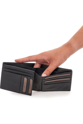 Portafoglio nero Lancetti DEVON con porta documenti