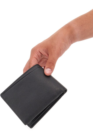 Portafoglio nero Lancetti DEVON con porta documenti