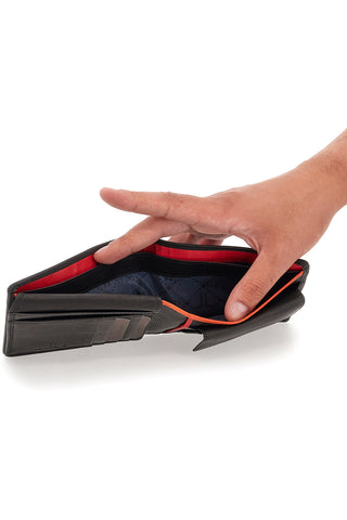 SCHWARZE GELDBÖRSE MIT FARBIGEN CHASE-Zeigerdetails