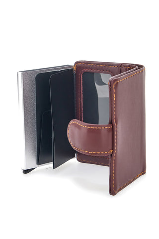Brauner Kartenhalter mit Anti-Entmagnetisierungs-Abschirmkarte 20 Polo Club