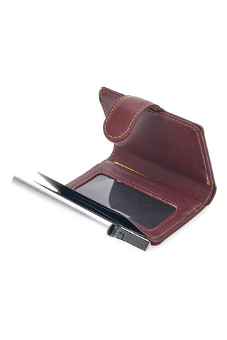 Brauner Kartenhalter mit Anti-Entmagnetisierungs-Abschirmkarte 20 Polo Club