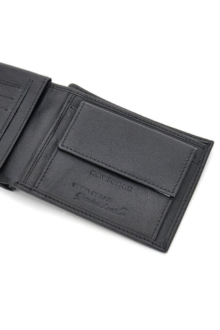 Schlanke schwarze Geldbörse aus echtem Leder Navigare PF-840