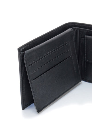Schlanke schwarze Geldbörse aus echtem Leder Navigare PF-840