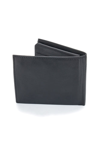 Schlanke schwarze Geldbörse aus echtem Leder Navigare PF-840