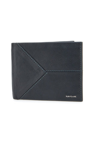 Schlanke schwarze Geldbörse aus echtem Leder Navigare PF-841