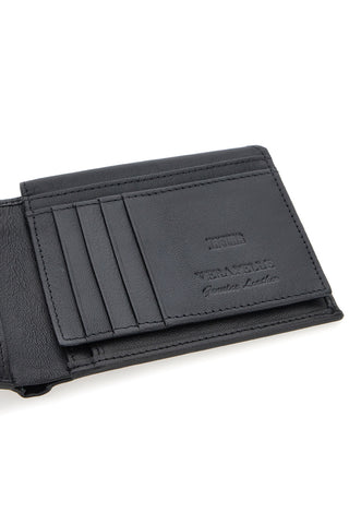 Schlanke schwarze Geldbörse aus echtem Leder Jaguar PF825-4