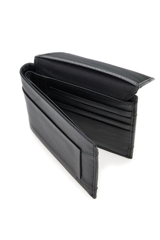 Schlanke schwarze Geldbörse aus echtem Leder Jaguar PF825-4