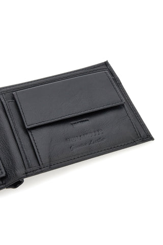 Schwarze Geldbörse aus echtem Leder Jaguar PF827-1