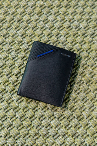 Portafoglio nero in vera pelle con porta carte Navigare PF881-94