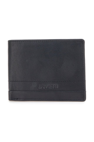 Schwarze Geldbörse aus echtem Leder mit RFID-Schutz Lancetti LL25W-768-04