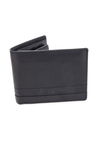 Schwarze Geldbörse aus echtem Leder mit RFID-Schutz Lancetti LL25W-768-04