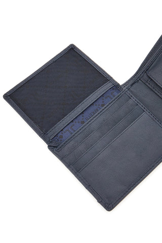 Blaue Geldbörse aus echtem Leder mit RFID-Schutz Lancetti LL25W-768-44