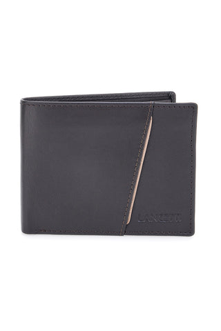 Portafoglio marrone con inserto a contrasto Lancetti LL25W-767-52