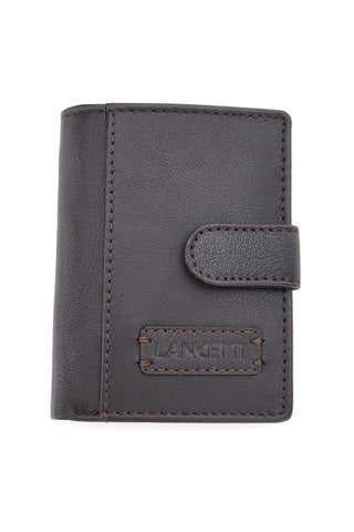Portafoglio marrone con chiusura a bottone Lancetti LL25W-760-82
