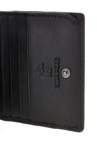 Schwarze Ledergeldbörse mit RFID-Schutz Enrico coveri EC26S-762-45