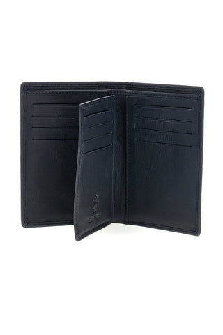 Portafoglio Verticale Blu Navy in Pelle con Protezione RFID Lancetti LL26S-766-72