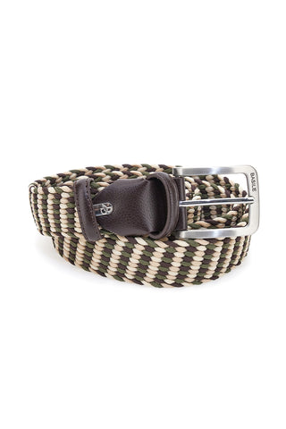 Cintura intrecciata verde e beige elastica taglia unica Basile BA1346/ELASTICO